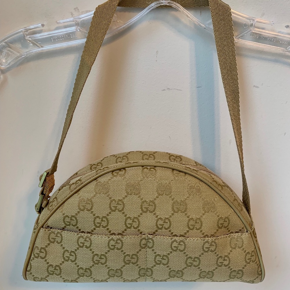 Gucci authentic gold logo moon bag. Like new